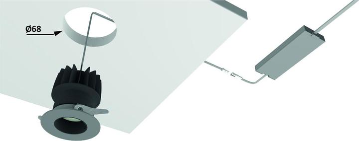 Image du produit Halemeier Set complet lampe encastrable LED Lugano optique acier (382 lm)