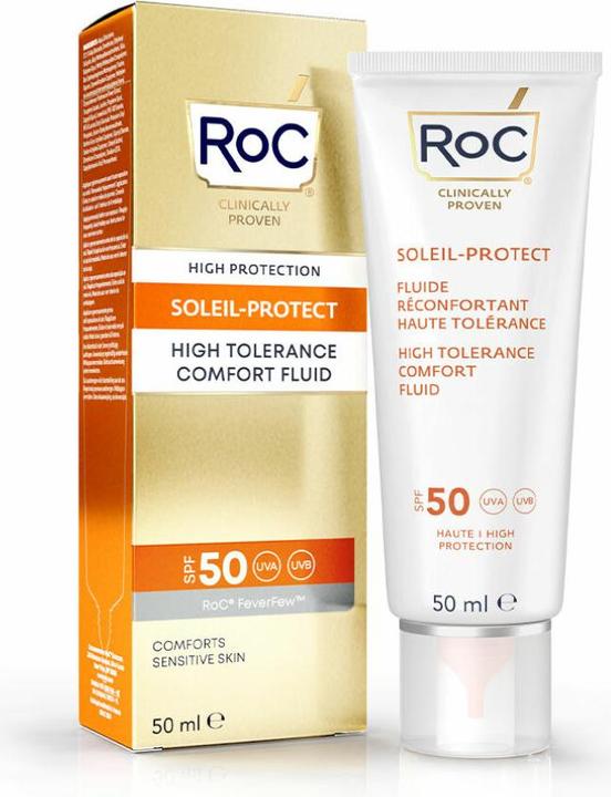 Immagine prodotto Roc Soleil-Protect fluido comfort ad alta tolleranza (Crema solare viso, SPF 50+, 50 ml)