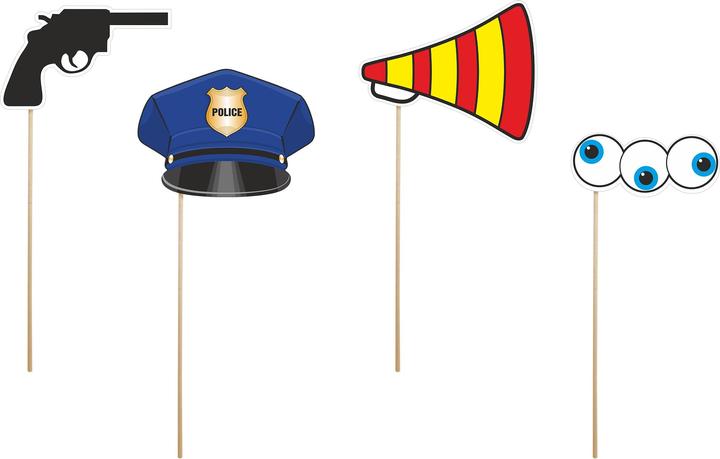 Produktbild Partydeco Fotorequisiten-Set Polizei Party 4-tlg