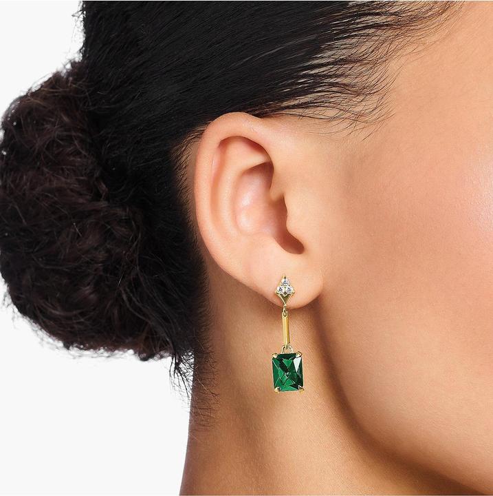 Produktbild Thomas Sabo Ohrringe grüner Stein gold (925er Silber)
