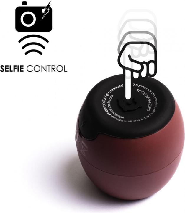 Actual product image Boompods Zero Bluetooth® Speaker Handsfree, Shockproof, Waterproof Burgundy (5 h, Rechargeable battery operated)