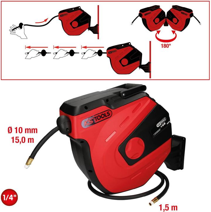 Immagine prodotto KS Tools Avvolgitore di aria compressa, d 10mm x 15m