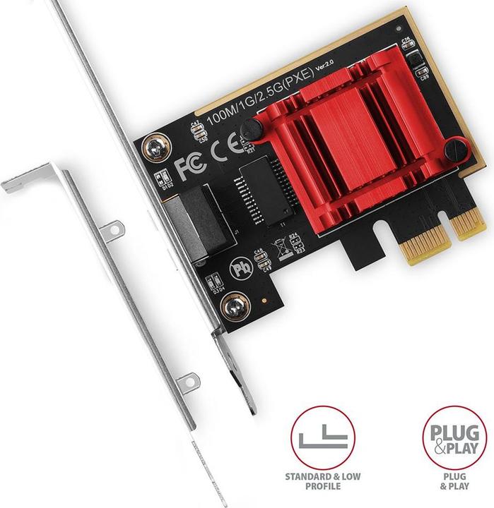 Actual product image Axagon PCEE-G25 network card Internal Ethernet (Mini PCI Express)