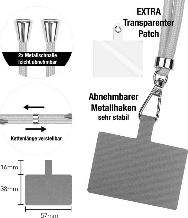 Produktbild Nalia Universal Handykette zum Umhängen mit Pad