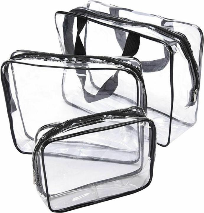 Actual product image Noya Kosmetik Make-Up Tasche (3er Set) – Transparenter Reise-Organizer mit Reissverschluss (1 l)