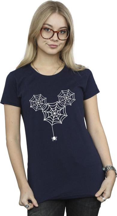 Actual product image Disney Womens/Ladies Mickey Mouse Spider Web Head Cotton T-Shirt (XL)
