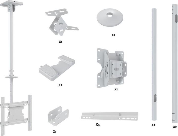 Produktbild Multibrackets Deckenhalter 32" - 70", Metall, weiss, max 30 kg (Decke, 55", 30 kg)