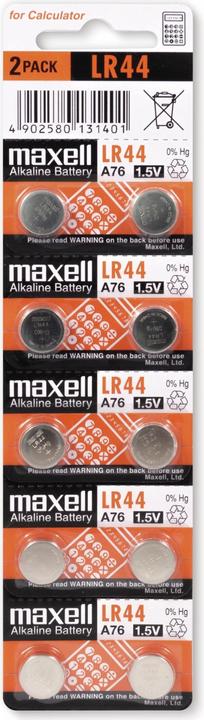 Maxell LR44 (10 pcs, LR44, 110 mAh)