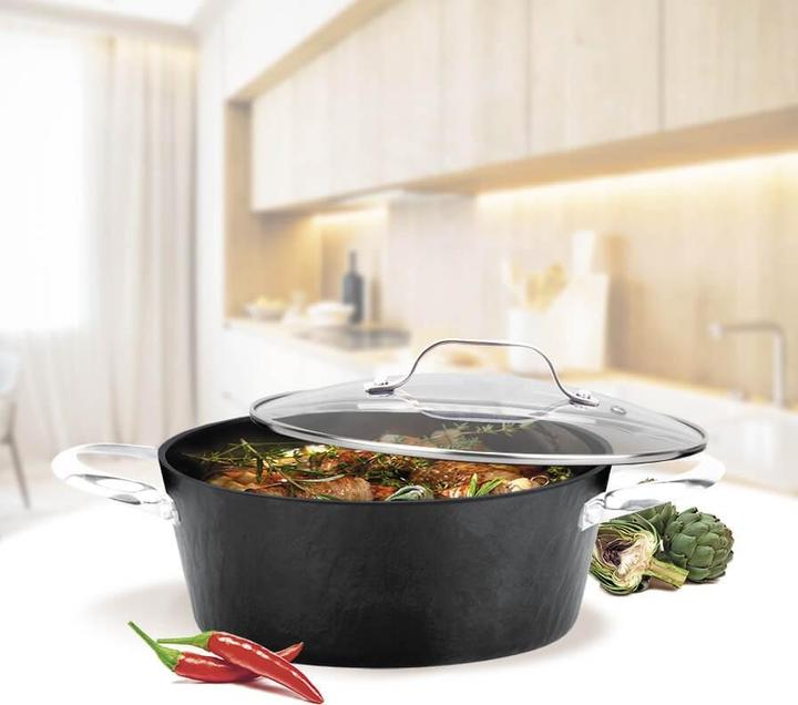 Produktbild Maestro Garnek z pokrywką 24cm Rock Stone MR-4424 (24 cm, Pfannenset + Topfset, Aluminium)
