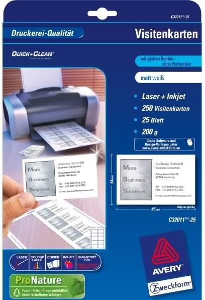 Produktbild Avery Superior Visitenkarten (200 g/m², 25 x, A4)