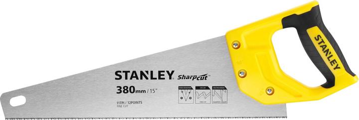 Actual product image Stanley Handsaw Sharpcut (15"/380 mm, foxtail with 11 teeth/inch for fine work, double g