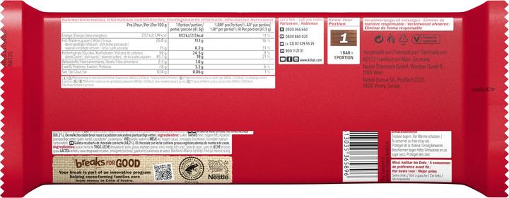 Valeurs nutritives et ingrédients Nestlé Bars au chocolat (256 g)