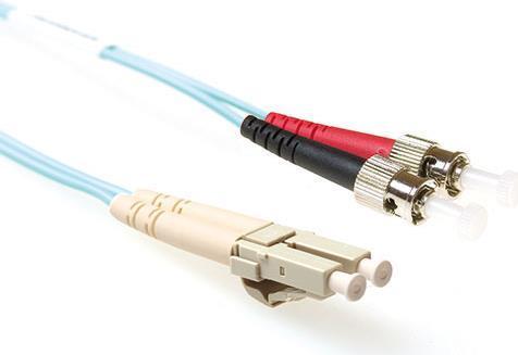 Actual product image 1.5 meter LSZH Multimode 50/125 OM3 fiber patch cable duplex with LC and ST connectors (CAT8.2, 1.50 m)