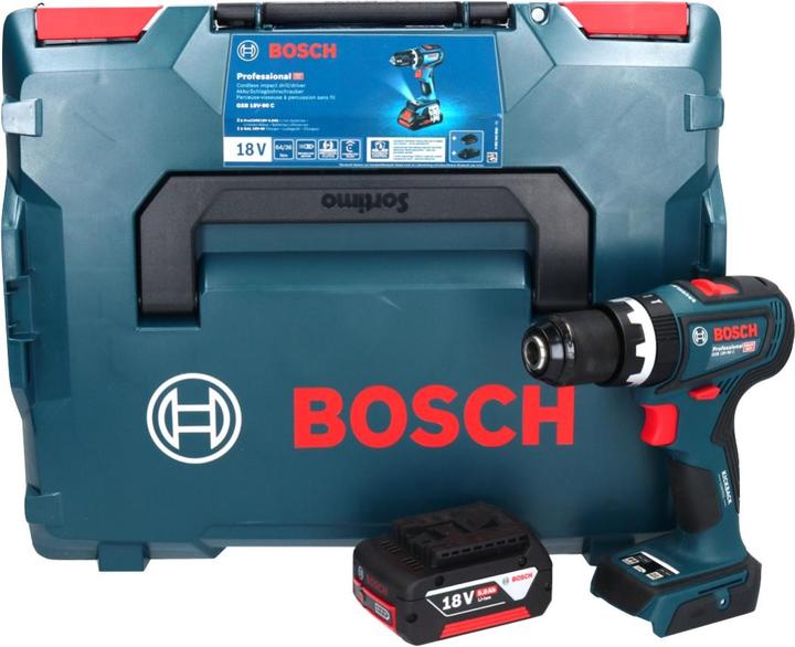Produktbild Bosch Professional Bosch GSB 18V-90 C Professional Akku Schlagbohrschrauber 18 V 64 Nm Brushless + 1x Akku 5,0 Ah + L- (Akkubetrieb)