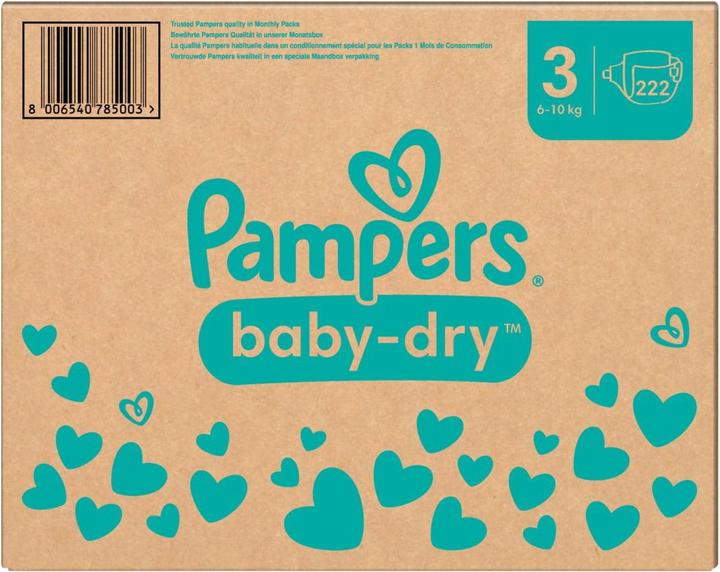 Image du produit Pampers Baby-Dry (Taille 3, Pack mensuel, 222 pièce(s))