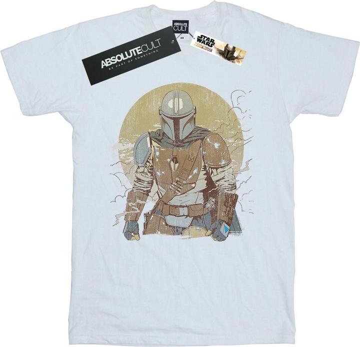 Star Wars The Mandalorian Distressed Warrior TShirt (L)