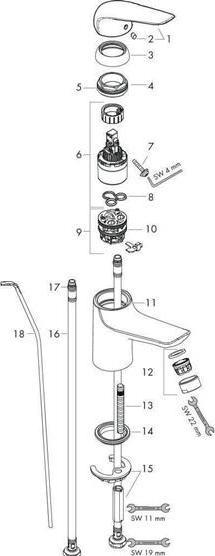 Produktbild hansgrohe Einhebel-Waschtischmischer NOVUS 100