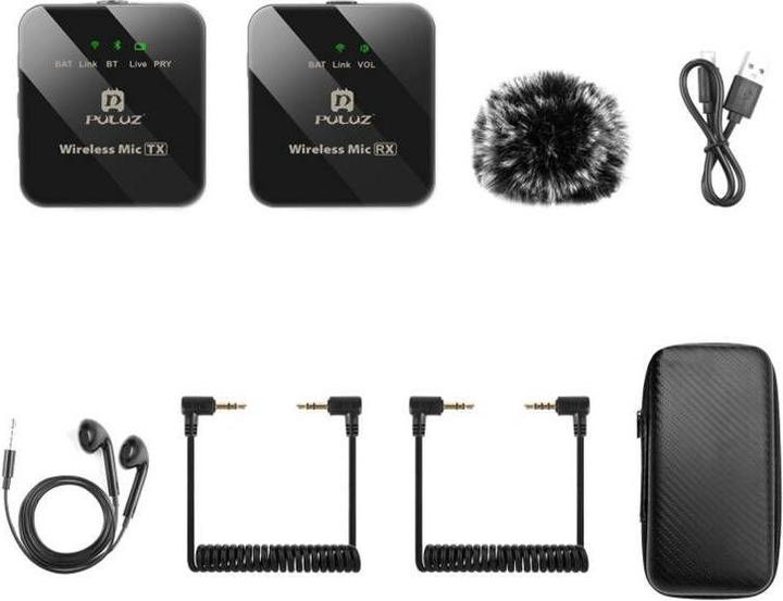 Actual product image Puluz Wireless Lavalier Microphone 2 TX + 1 RX