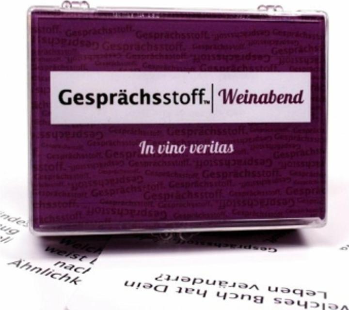 Actual product image Topic of conversation: Wine evening (German)