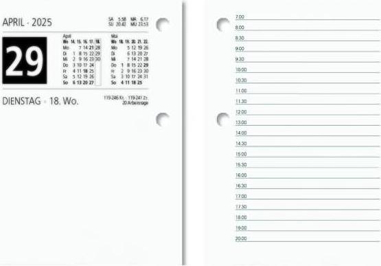 Produktbild Umlegekalender-Ersatzblock 8x10,8cm 2025 (Kein Einband)