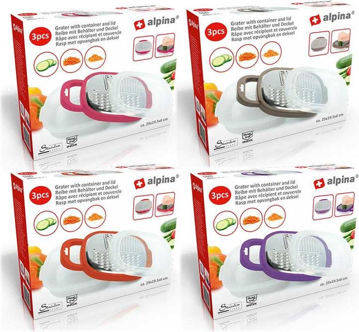Actual product image alpina Multifunction grater with container (pink)
