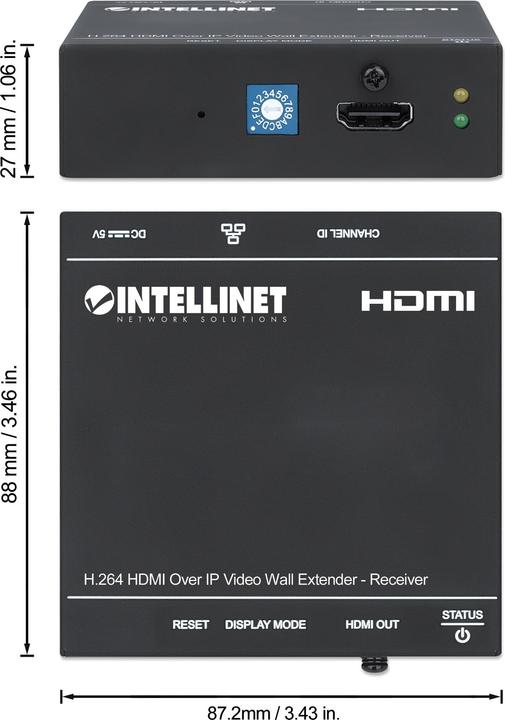 Produktbild Intellinet H.264 HDMI Over IP Videowand-Extender, Empfangsmodul