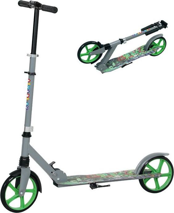 Actual product image Swisshandel24 Kinderroller mit Verstellbare Lenkerhöhe, klapppbar, 2 Grossen Rädern, grün