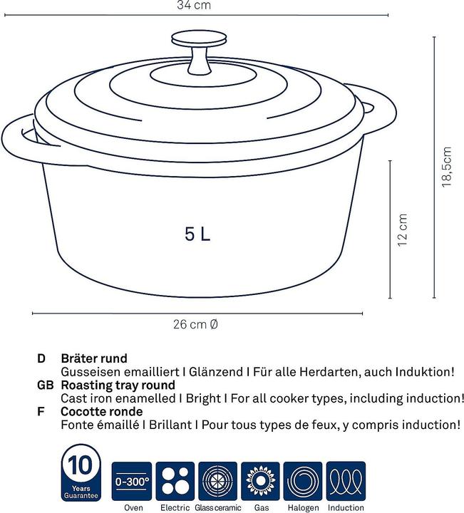 Actual product image Kela Calido (26 cm, Casserole + Stewpot, Cast iron)