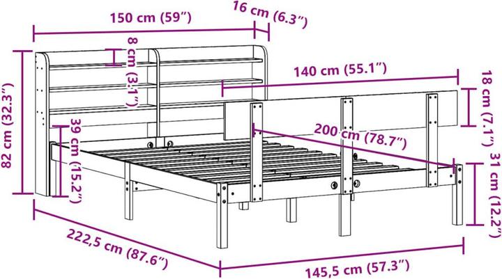Actual product image VidaXL Bed without mattress (140 x 200)