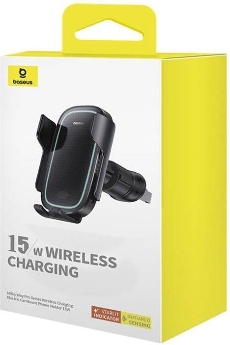 Produktbild Baseus Wireless Charging Car Mount MilkyWay Pro 15W (black)