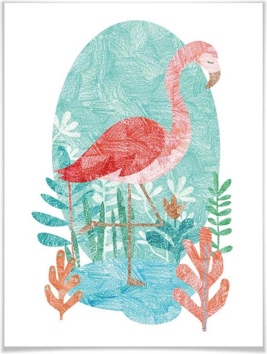 Image du produit Trenddeko Goed Blauw - Le flamant rose (30 x 40 cm)