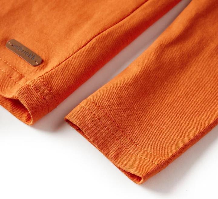 Image du produit VidaXL T-shirt manches longues enfant orange foncé 104,Matière : 100 (104)