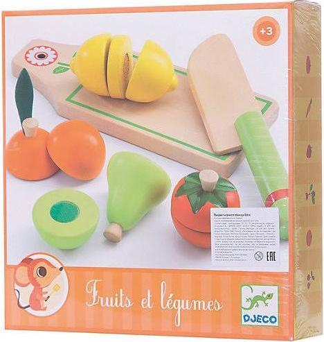 Actual product image Djeco Wooden kitchen accessories Ot and vegetables for cutting