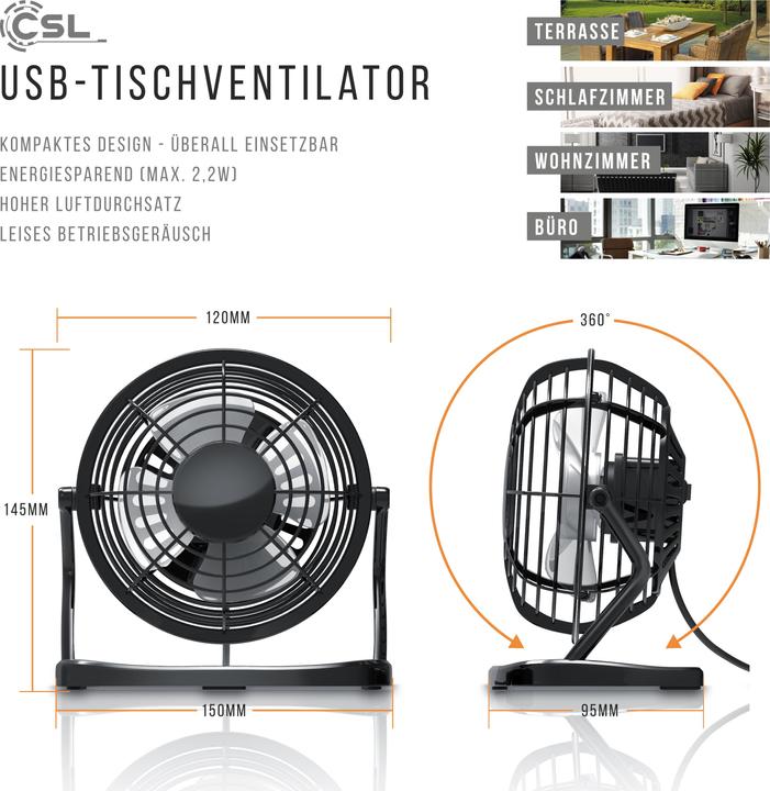 Produktbild CSL Mini USB-Ventilator (40 dB)