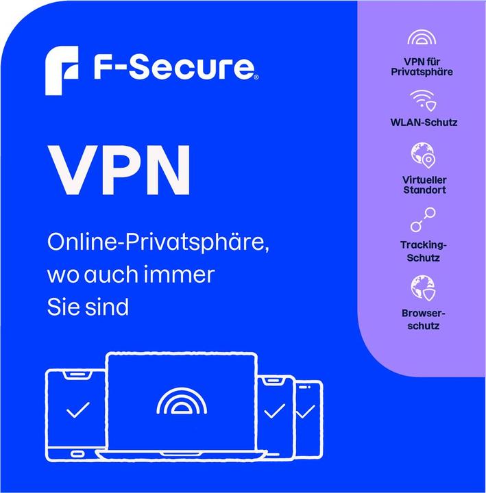 Actual product image F-Secure VPN 1 year/5 devices download (5 User, 5 Devices/Users, 12 months)
