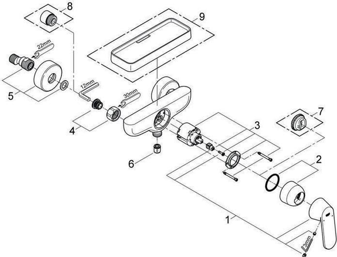 Image du produit Grohe Eurosmart Cosmopolitan Mitigeur monocommandé pour douche