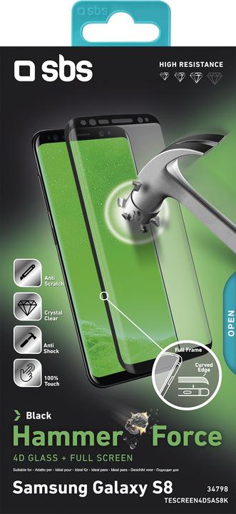 Produktbild SBS Glas Displayschutz 4D für Samsung Galaxy S8 (1 Stück, Samsung Galaxy S21)