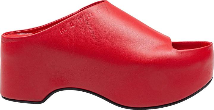 Produktbild Marni slide with chunky clog in red leather (36)