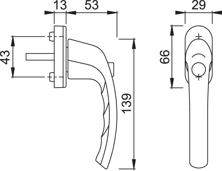 Produktbild Hoppe Fenstergriff TOKYO - Druckknopf 90°, VK 7 x 35 mm, weiss (Türgriff)