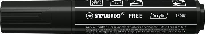 Actual product image STABILO Acrylic markers - FREE Acrylic - T800C wedge tip 4-10mm - single pen - black (Black, 10 mm, 1 x)