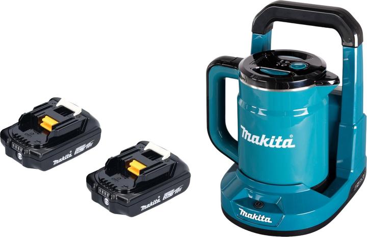 Actual product image Makita DKT 360 A2 cordless kettle 36 V ( 2x 18 V ) 0.8 L + 2x rechargeable battery 2.0 Ah - without charger (0.80 l)