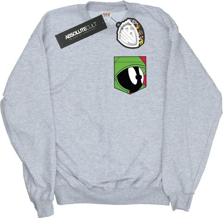 Looney Tunes Marvin The Martian Face Faux Pocket Sweatshirt
