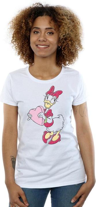 Actual product image Disney Womens/Ladies Daisy Duck Love Heart Cotton T-Shirt (XXL)