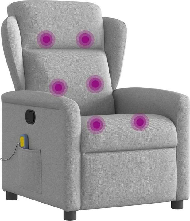 Actual product image VidaXL Massage chair cloud grey fabric