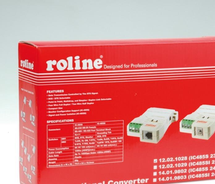 Immagine prodotto Roline Convertitore RS232-RS485, senza galvan. Isolamento