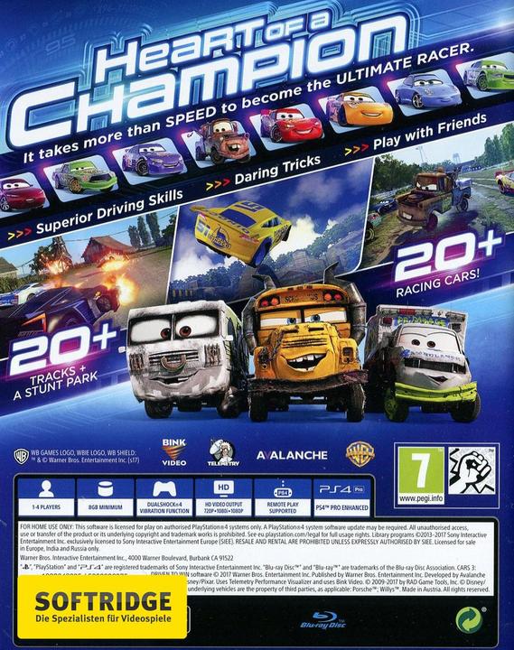 Produktbild WB Cars 3: Driven to Win -UK- (PS4)