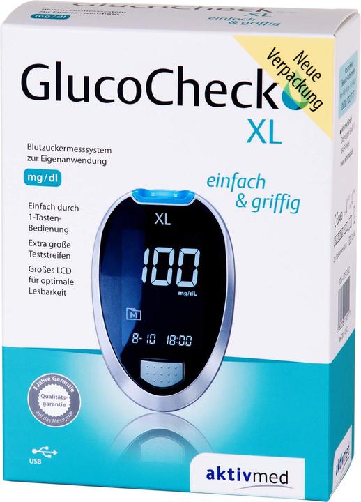 Actual product image Aktivmed GlucoCheck XL Blood Glucose Meter Set mg/dl, 1 pc (Glucose monitors)