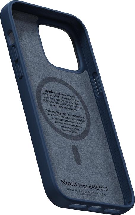 Produktbild Njord Hard-Cover Salm.Leather Magsafe Case blue (Apple iPhone 14 Pro Max)