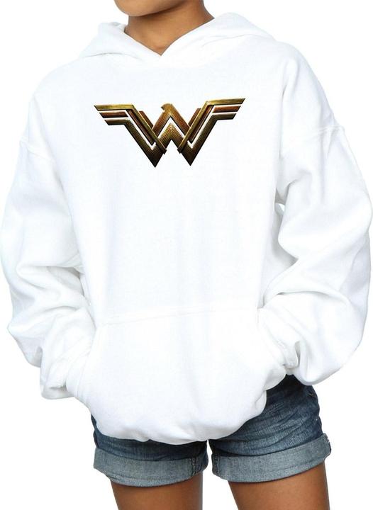Actual product image Girls Justice League Movie Wonder Woman Emblem Hoodie (140, 146)