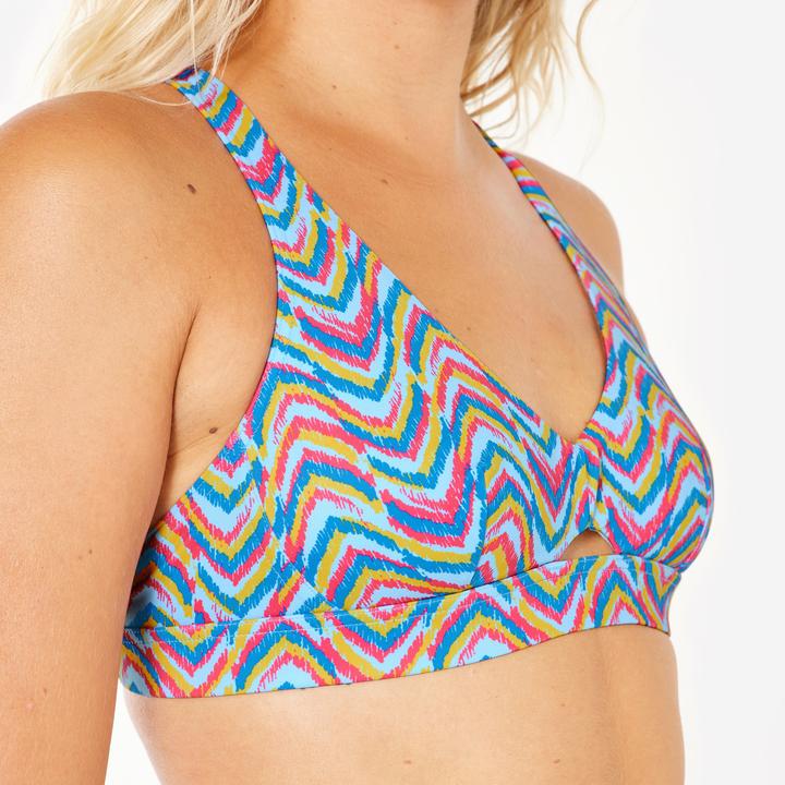 Actual product image Olaian Bikini-Oberteil Bustier Surfen Damen Agatha Pandor blau/rosa (75 C)